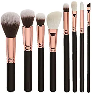 SIUONI Makeup Brush Sets,Makeup Brushes Premium Makeup Brush Set Synthetic Kabuki Cosmetics Foundation Blending Blush Eyeliner Face Powder Brush Makeup Brush Kit (8pcs, Golden Black)