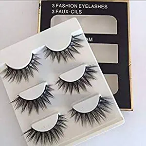 Sunniess Hair Cotton Stalk False Eye lashes Handmade Reusable Long Cross Makeup Natural 3D Fake Thick Black EyeLashes 5 Pairs