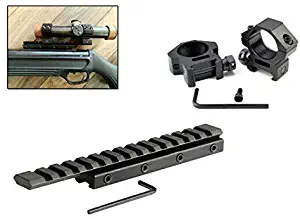 1"/25mm Scope Ring Hunting Ring Picatinny Aluminum Black Low Profile With 14 Slot Extension Low Profile Airgun/.22 Dovetail Rail 11mm to 20mm Weaver Picatinny Rail Adapter Scope Mount Converter