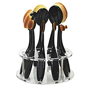 YUNIAO Fiber Brush Makeup Brush Tool,10 Hole Oval Makeup Brush Holder Drying Rack Organizer Cosmetic Shelf Tool