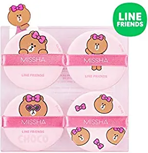 Missha Tension Pact Puff_Line Friends Edition [Fitting 4P_#02 Choco]