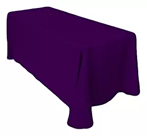 Gee Di Moda Rectangle Tablecloth - 90 x 132 Inch - Purple Rectangular Table Cloth for 6 Foot Table in Washable Polyester - Great for Buffet Table, Parties, Holiday Dinner, Wedding & More