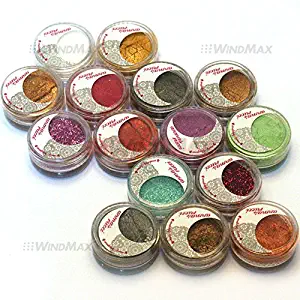 Brand New 15 Cold Metallic Colorful Glitter Shimmer Pearl Loose Eyeshadow Pigments Mineral Eye Shadow Dust Pot Powders Makeup Party Beauty Salon Cosmetic Kit US SELLER