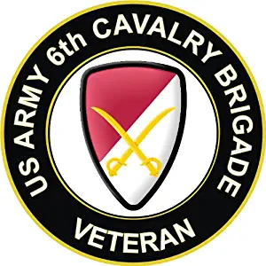 US Army Veteran 6th Cavalry Brigade Unit Crest Decal Sticker 5.5"