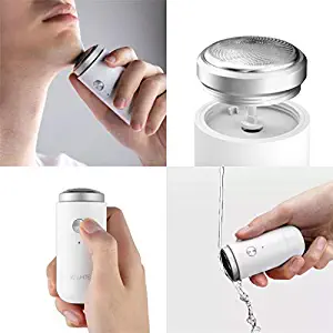 Nesee Electric Razor, White Mini Portable Electric Shaver Men's Waterproof USB Charge Wet Dry Use, Hybrid Electric Trimmer and Shaver - Easy to Carry for Travel, Business Trip