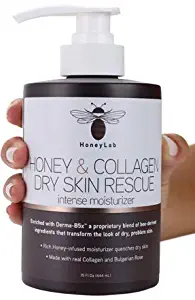HoneyLab Dry Skin Rescue Cream for Face and Body. 15 FL Oz. Anti-aging Cream with Collagen and Honey and Bulgarian Rose for Wrinkles, Dry Skin, Sagging Skin. (15oz)