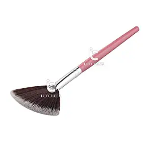 Face Powder Makeup Brush Blending Highlighter Fan Shape Cosmetic Brush Make Up (pink)