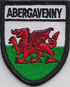 Abergavenny Crest Wales Welsh Dragon Flag Embroidered Patch Badge