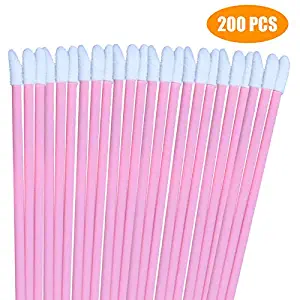 200PCS Pink Lip Gloss Applicators,Disposable Lip Brushes Lipstick Gloss Wands Applicator Perfect Makeup Tool Kits