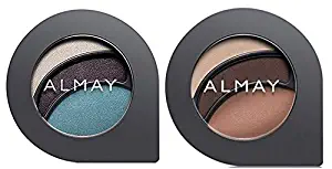 Almay Cosmetics Intense I-Color Everyday Neutrals (110 Blues) and Evening Smoky (150 Blues) Eyeshadow Bundle For Green Eyes, All Day Wear Powder Shadow, Pure, Hypoallergenic, 0.2 oz each