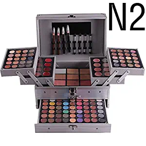 Professional Makeup 132 Colors Eyeshadow Concealer Blush Powder Contouring Eyebrow Kit with Aluminum/Pattern Case - Ideal for Professional and Daily Use (N2)