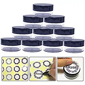 10gram/10ml Round Clear Empty Container Jars with Black Screw Lids Bulk for Lip Balms, Makeup Samples - BPA Free (40 Pack, Black)