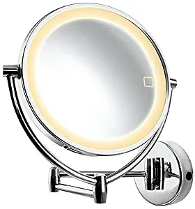 OVENTE MLW95CH Dual Sided Multi Touch Wall Mount Vanity Mirror, Polished Chrome, 9.5 Inch, 4.0 Pound