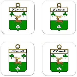 Connell Or Oconnell Family Crest Square Coasters Coat of Arms Coasters - Set of 4