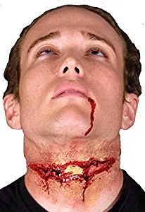 Ladies Mens Halloween Bloody Zombie Special Effects Latex Make Up Fancy Dress Costume Outfit Kit (Slashed Throat)