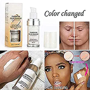 TLM Flawless Color Changing Warm Skin Tone Foundation Makeup Base Nude Face Moisturizing Liquid Cover Concealer (30ML)