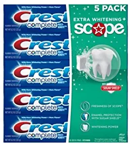 Crest Complete Multienefit Toothpaste Extra Whitening Plus Scope 8.2 Oz (Pack of 5)