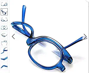 Rubyshop Blue Magnifying Glasses Makeup Reading Glass Folding Eyeglasses Cosmetic (Degrees #+2.50)