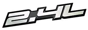 ERPART 2.4L Liter Embossed Silver on Black Highly Polished Real Aluminum Auto Emblem Badge Nameplate Compatible with Honda Toyota Kia Mitsubishi Hyundai Nissan Porsche Volvo