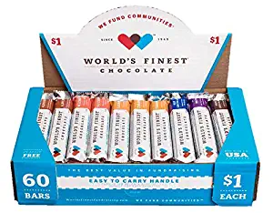 World's Finest Chocolate - 60 Candy Bar Fundraising Variety Pack with NEW Wafer Bar Flavor