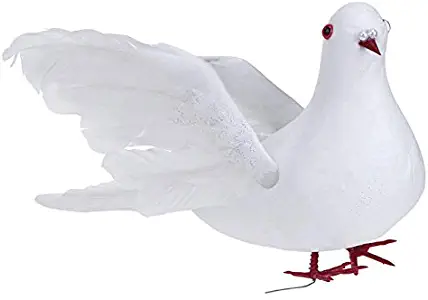 lwingflyer Artificial Simulation Foam Bird,White Feather Dove Ornaments DIY Craft for Wedding Decoration Party Accessories (Big Fly Dove)