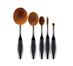 IRISFLY 5 Pcs Oval Toothbrush Makeup Brush Set Foundation brushes Set