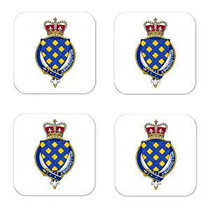 Willoughby England Family Crest Square Coasters Coat of Arms Coasters - Set of 4