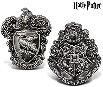 Warp Gadgets Bundle - Harry Potter - Ravenclaw and Hogwarts Crest Pewter Lapel Pins (2 Items)