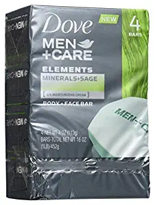 Dove Men+Care Elements Bar Minerals and Sage, 4 Ounce, 4 bars