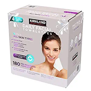 Kirkland Signature Daily Facial Towellettes, 4.53 Pound (180 Count, 1-Pack)