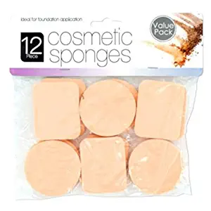 Blender Makeup Foundation Sponges For Beauty - Latex Free Blending for Full Coverage Powder, Cream, Liquid Cosmetics - Long Lasting, Disposable Foam Applicator Puffs - Bulk 12 Pack