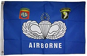 ALBATROS 2 ft x 3 ft 82nd 101st Airborne Blue Crest Emblem Flag 2x3 House Poly Banner Grommets for Home and Parades, Official Party, All Weather Indoors Outdoors