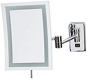 Jerdon JRT710CLD Wall Mount Rectangular Direct Wire Makeup Mirror, Chrome Finish, 6.5" x 9"