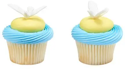 CakeSupplyShop Doves White Bird -24pk Cupcake / Desert / Food Decoration Topper Picks with Favor Stickers & Sparkle Flakes