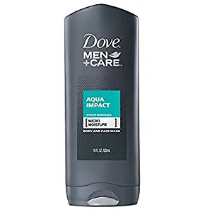 Dove Men + Care Body And Face Wash - Aqua Impact - Net Wt. 18 FL OZ (532 mL) Each - Pack of 2