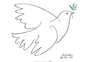 Set: Pablo Picasso, Dove of Peace, 1961 Poster Art Print (32x24 inches) and 1x 1art1 Collection Poster