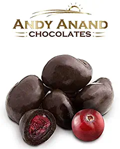 Andy Anand Vegan Dark Chocolate Covered California Cranberries Wholesale Bulk, For Birthday, Valentine Day, Gourmet Christmas Holiday Food Gifts, Thanksgiving, Mothers Fathers Day, Weddings (1lbs)