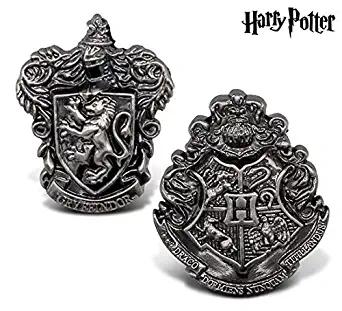 Warp Gadgets Bundle - Harry Potter - Gryffindor and Hogwarts Crest Pewter Lapel Pins (2 Items)