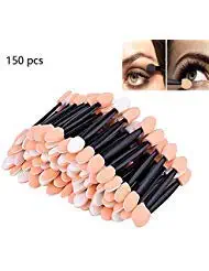 150 Pack Disposable Eyeshadow Brush，Dual Sided Eye Shadow Brush Sponge Tipped Oval Makeup Applicator