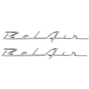 Eckler's Premier Quality Products 57-280996 Chevy Rear Quarter Panel Scripts,"Bel Air", Chrome,