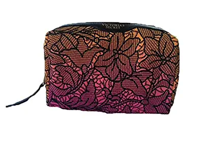 Victoria's Secret Ombre Floral Cloth Cosemtic Bag OS Pink/Orange