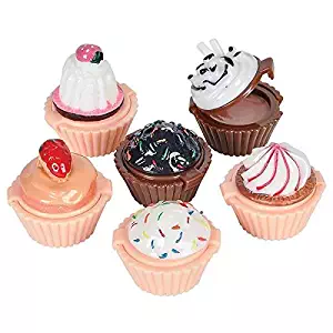 Katzco Lip Gloss Cupcake Shape - 12 Pack Assorted Designs In Colorful Box, Girls Birthday Party Favor, Goody Bag Filler, Prize, Giveaway, Easy To Use - By