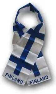 LuxMart Sports Football Flag Scarf Finland Country Lightweight Flag Printed Knitted Style Scarf 8"x60" Country