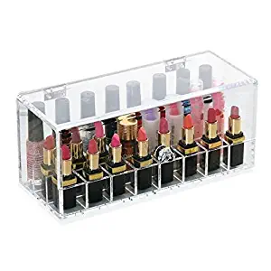 EYX Formula Acrylic Nail Polish,Eyeliner and Lipstick Display Organizer,Lager Clear Box for Makeup Holder