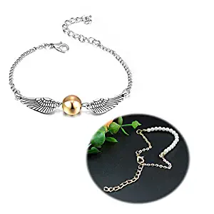 Sundear 2Pcs Retro Angel Wings Dove Peace Bracelet for Women