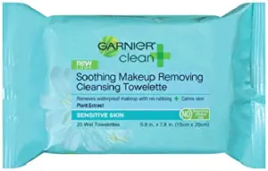 Garnier SkinActive Clean+ Soothing Makeup Remover Wipes, Sensitive Skin, 25 ct. (Packaging May Vary)