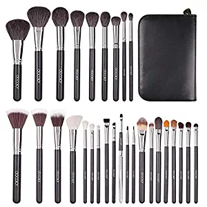 Docolor Professional 29 Pieces Makeup Brushes Set Goat Hair Foundation Eyeshadow Blending Lip Face Powder Brush Kit With PU Leather Bag