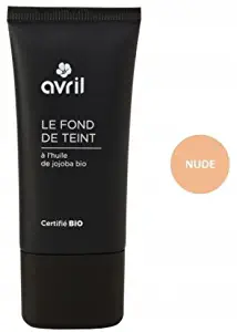 Avril - Organic Foundation - Nude - with Organic Jojoba Oil - Vegan - Not Tested on Animals - Made in France - 30ml