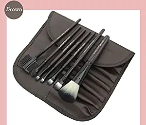 makeup brush set,12 pcs makeup brush set,Professional 7 PCS Makeup Brushes Set Tools Make-up Toiletry Kit Wool Brand Make Up Brush Set Case Cosmetic Foundation Brush (Brown)