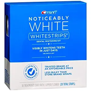 Crest Noticeably White Whitestrips, 2 Packs of 10 Treaments/20 Strips, 20 Total Treatments/40 Total Strips